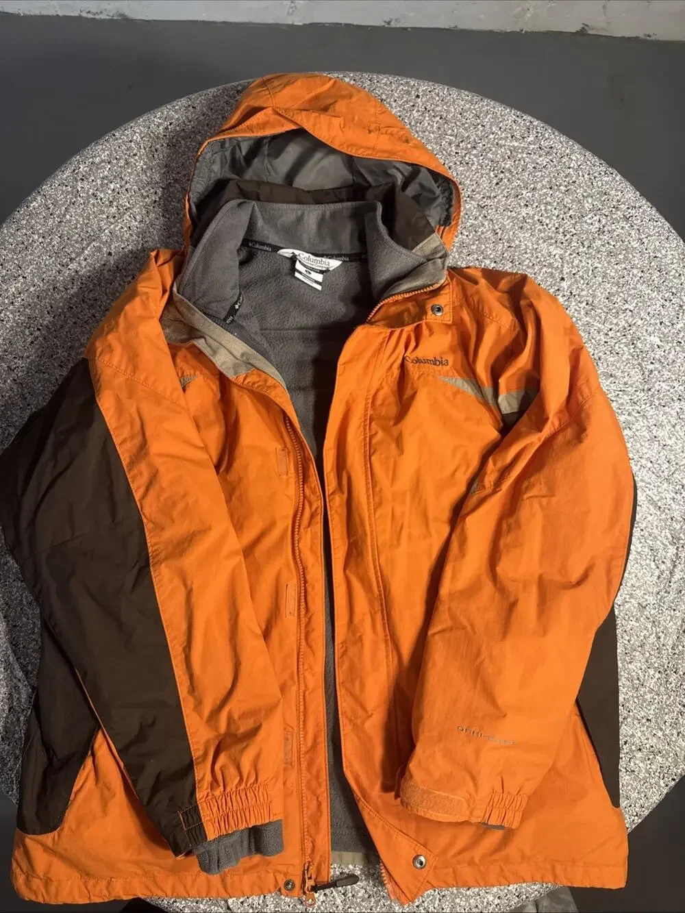 Columbia Omni-Shield 3-in-1 Interchange Hooded Jacket Orange Brown Men's L